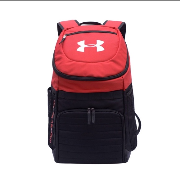 under armour red and black backpack